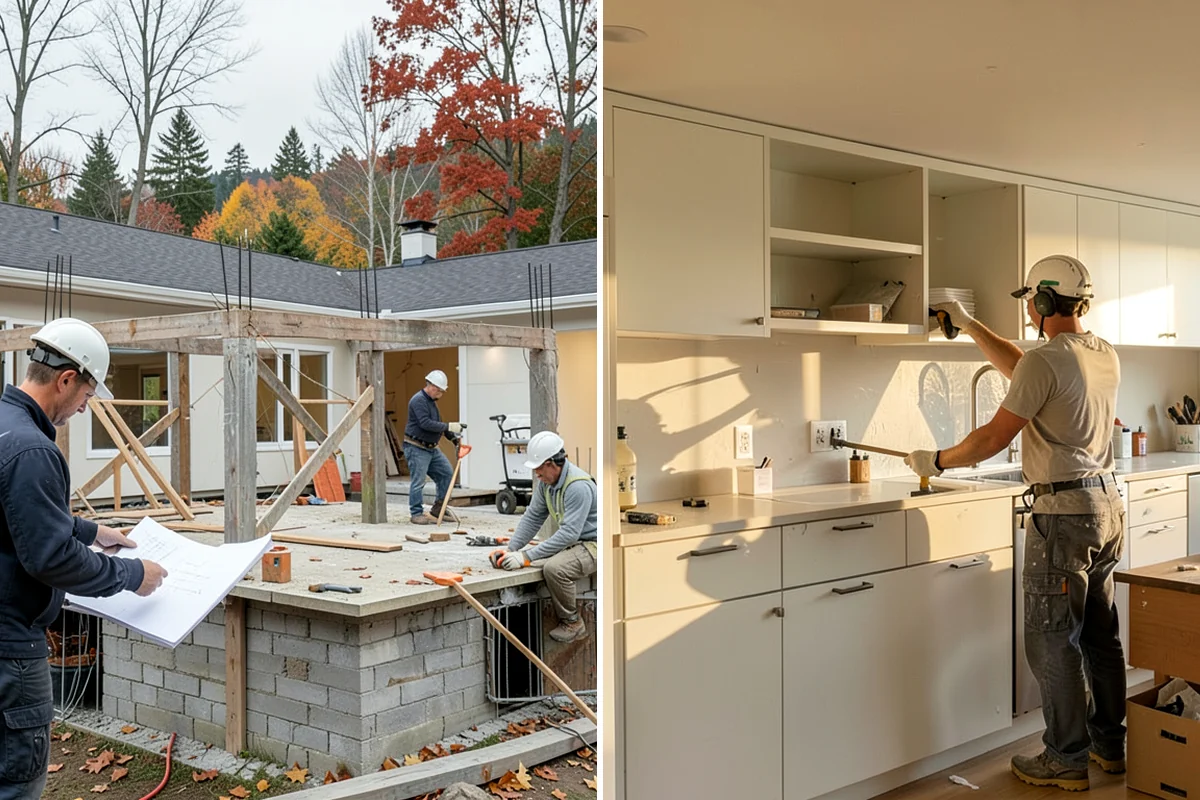 Toe Kick Installation in Kenmore, King County, WA - Measure the base cabinet recess