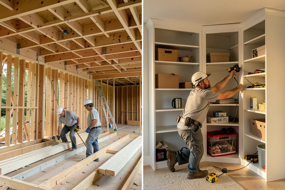 Toe Kick Installation in Pacific, King County, WA - Measure the base cabinet recess