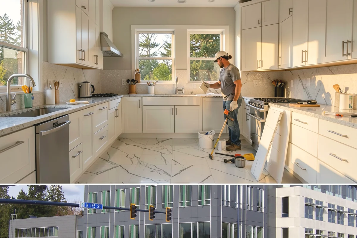 Toe Kick Installation in Shoreline, King County, WA - Toe-kick work happens near the end of a cabinet install and carries no seasonal restrictions.