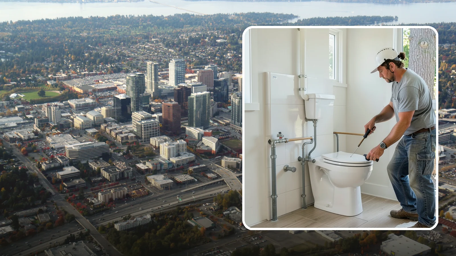 Toilet Installation in Bellevue, King County, WA - A toilet installation sets a new, efficient fixture with a secure, leak-free seal.