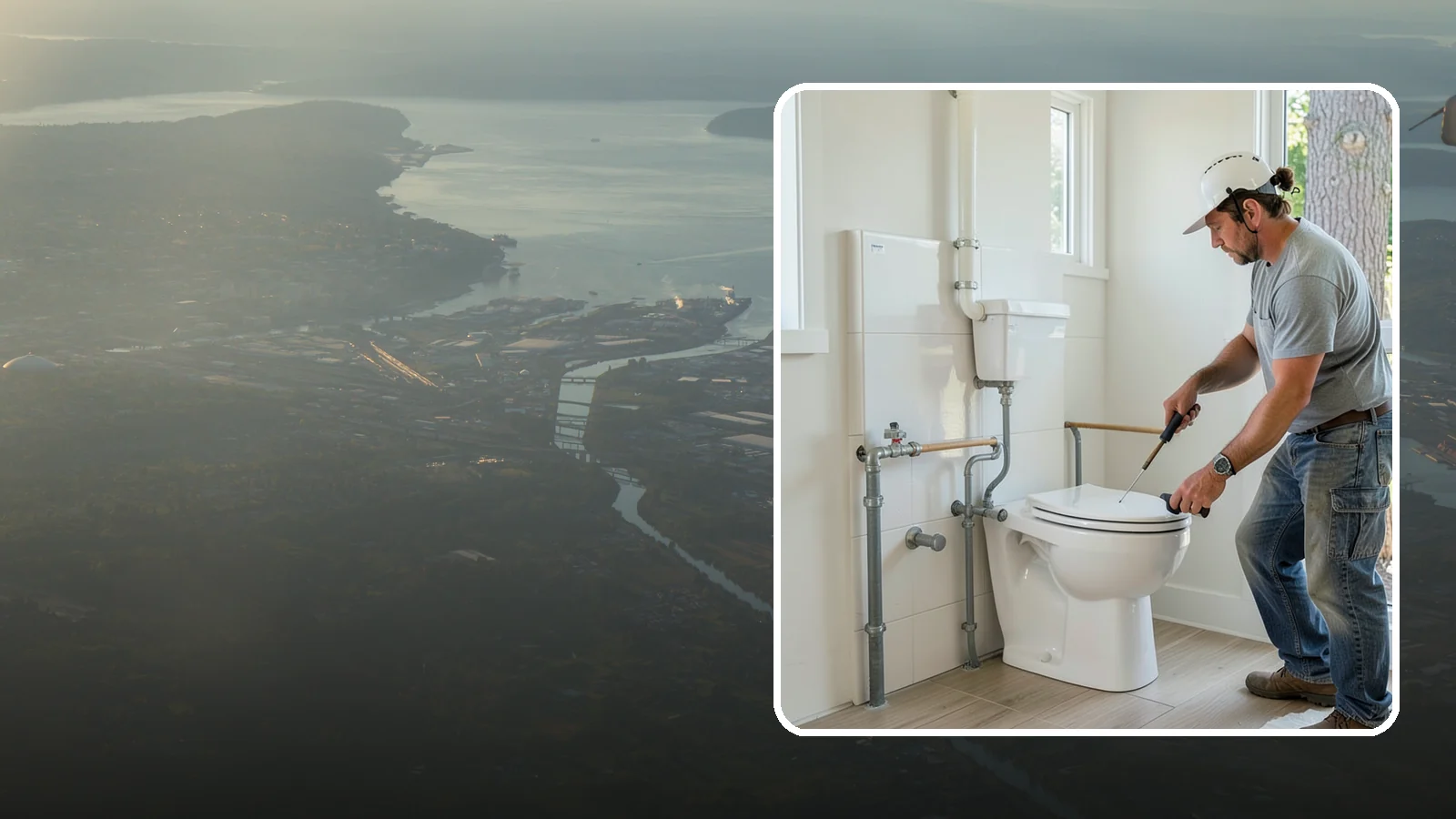 Toilet Installation in Fife, Pierce County, WA - A toilet installation sets a new, efficient fixture with a secure, leak-free seal.