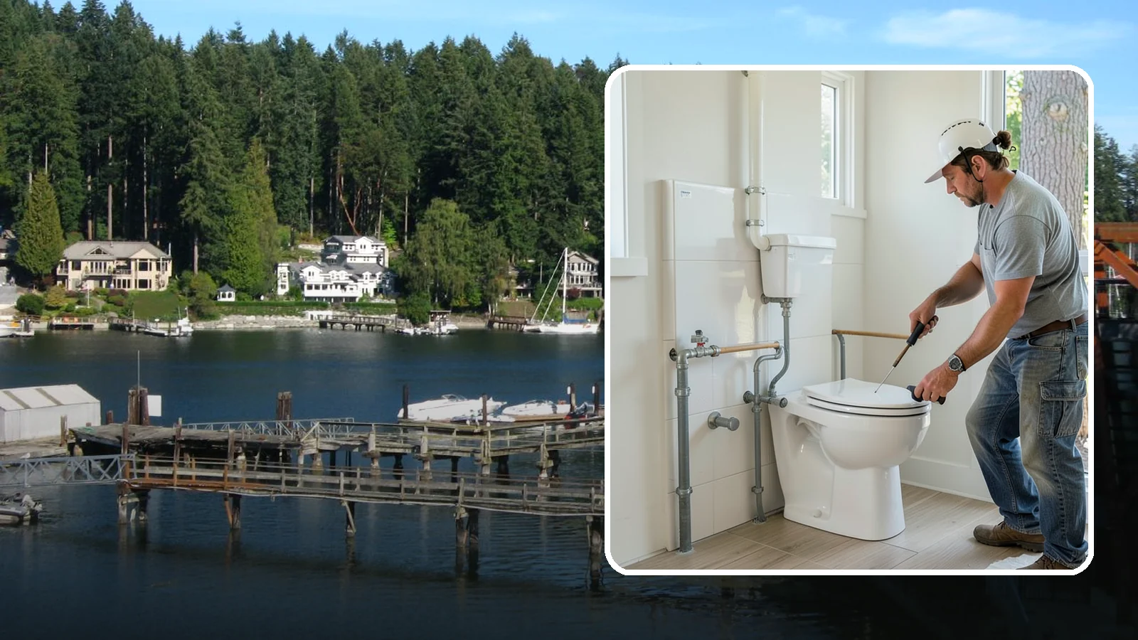 Toilet Installation in Gig Harbor, Pierce County, WA - A toilet installation sets a new, efficient fixture with a secure, leak-free seal.