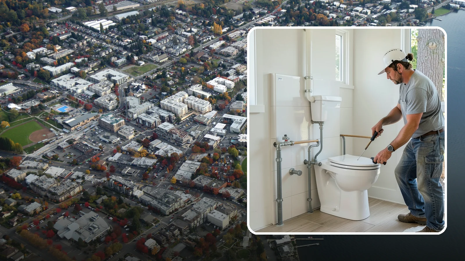 Toilet Installation in Kirkland, King County, WA - A toilet installation sets a new, efficient fixture with a secure, leak-free seal.