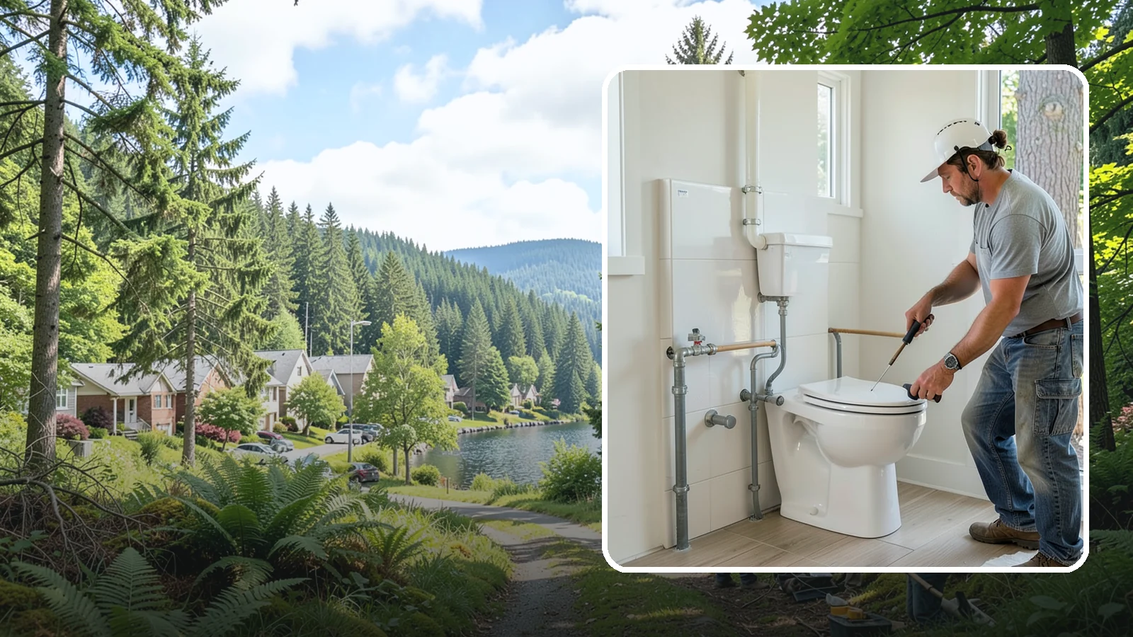 Toilet Installation in Lake Forest Park, King County, WA - A toilet installation sets a new, efficient fixture with a secure, leak-free seal.