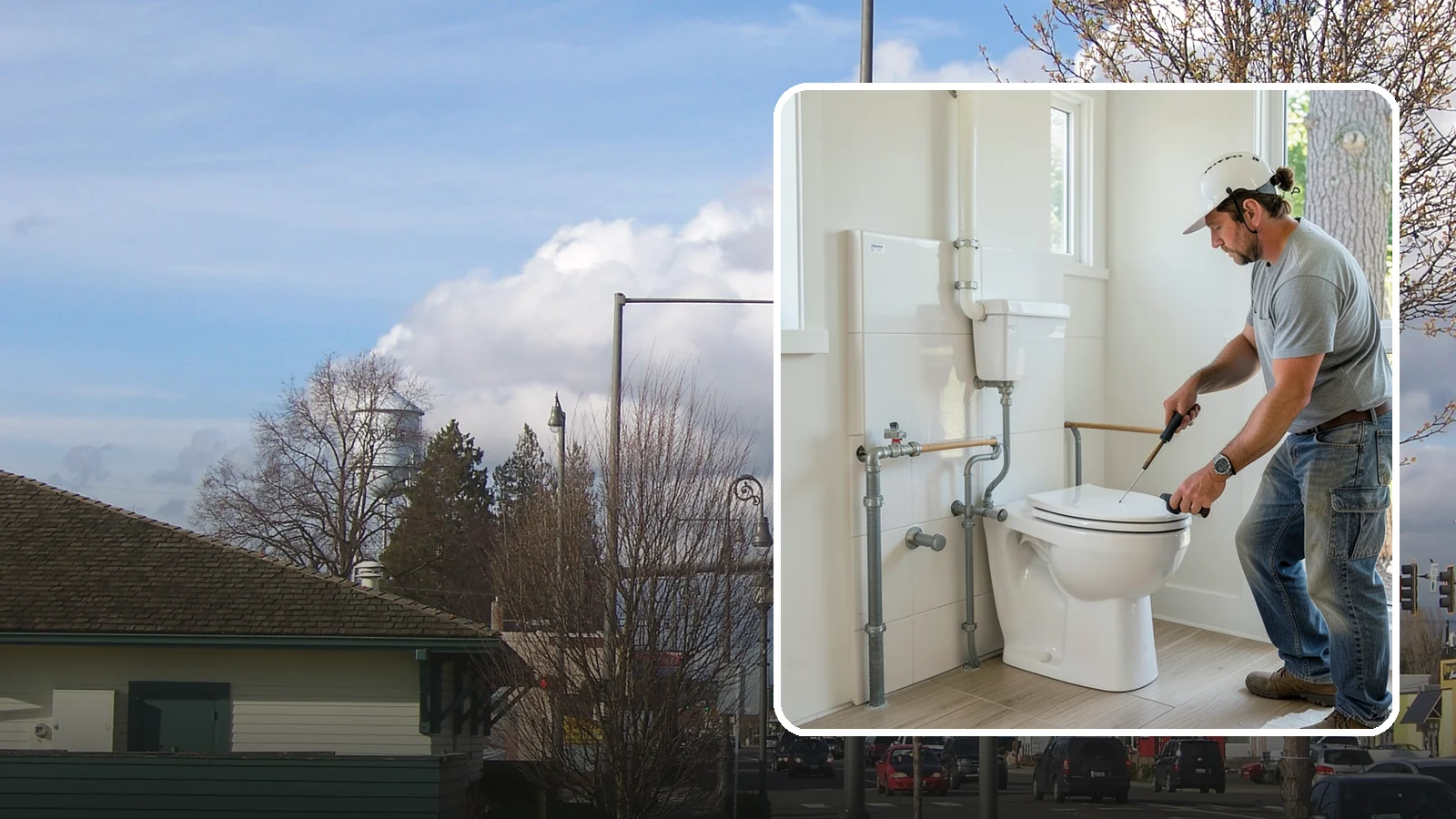 Toilet Installation in Marysville, Snohomish County, WA - A toilet installation sets a new, efficient fixture with a secure, leak-free seal.