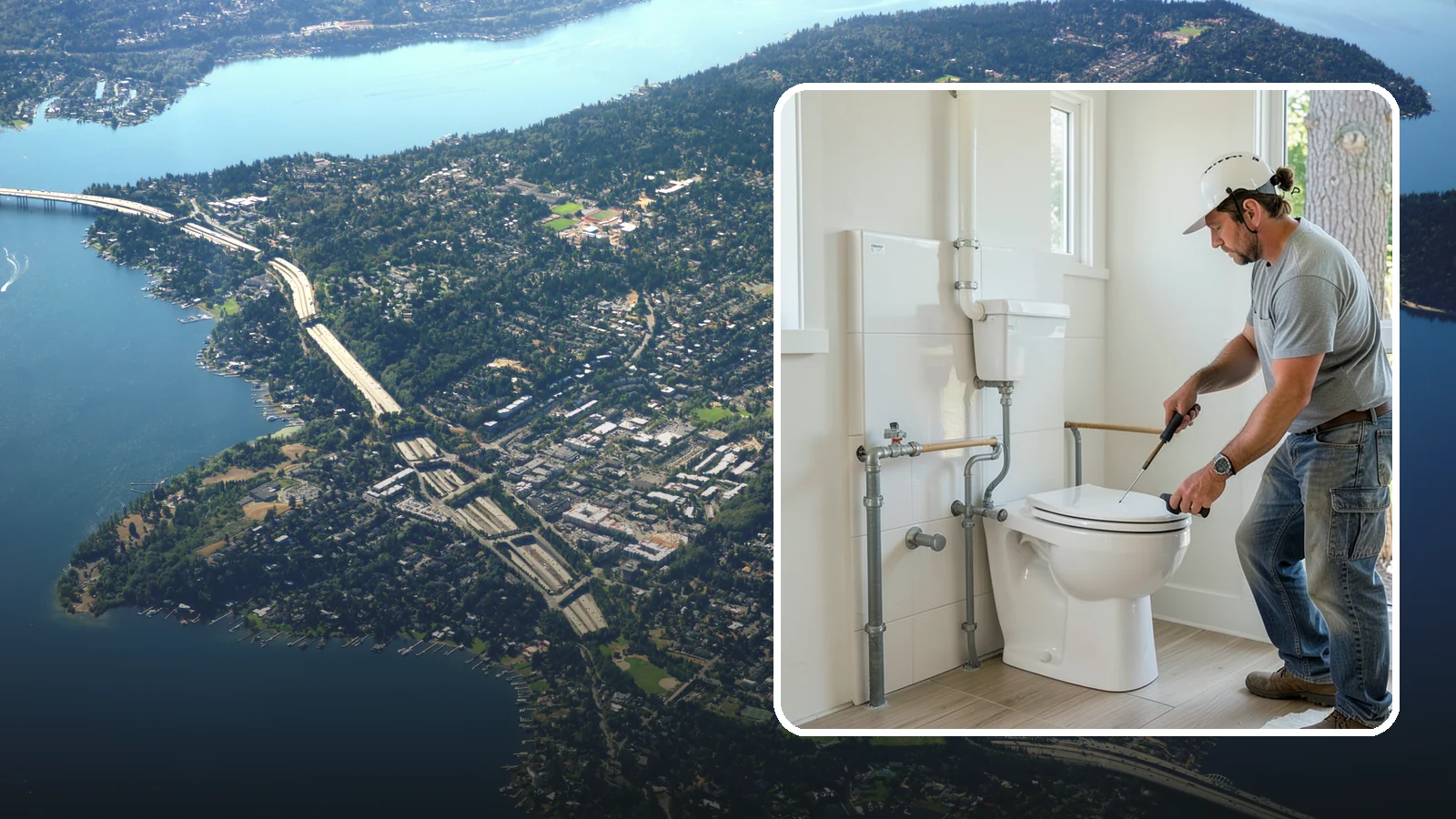 Toilet Installation in Mercer Island, King County, WA - A toilet installation sets a new, efficient fixture with a secure, leak-free seal.