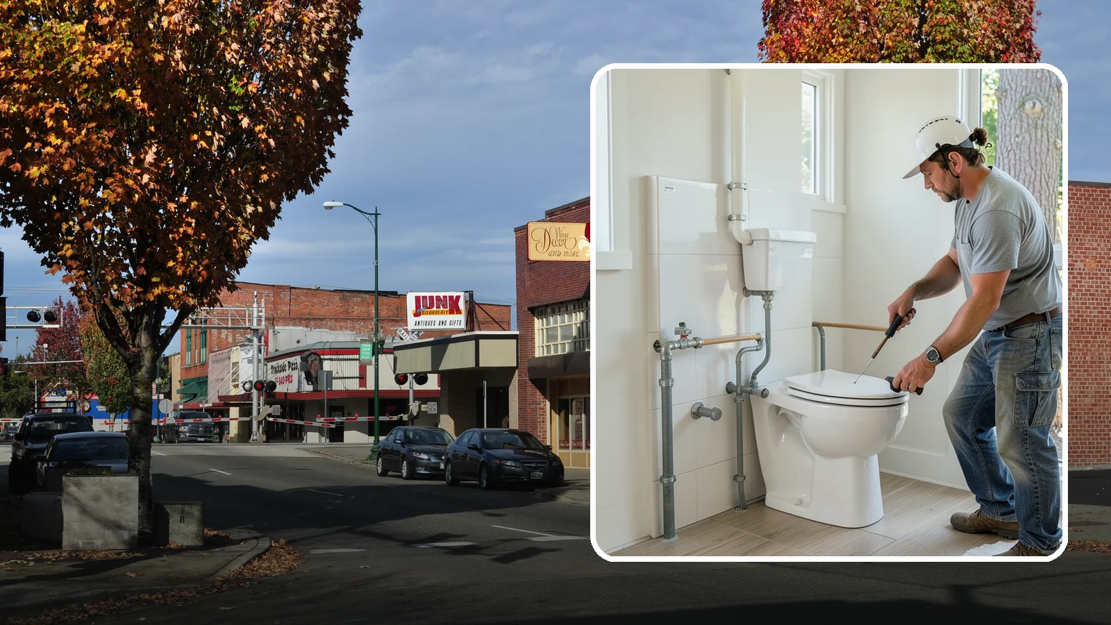 Toilet Installation in Puyallup, Pierce County, WA - A toilet installation sets a new, efficient fixture with a secure, leak-free seal.
