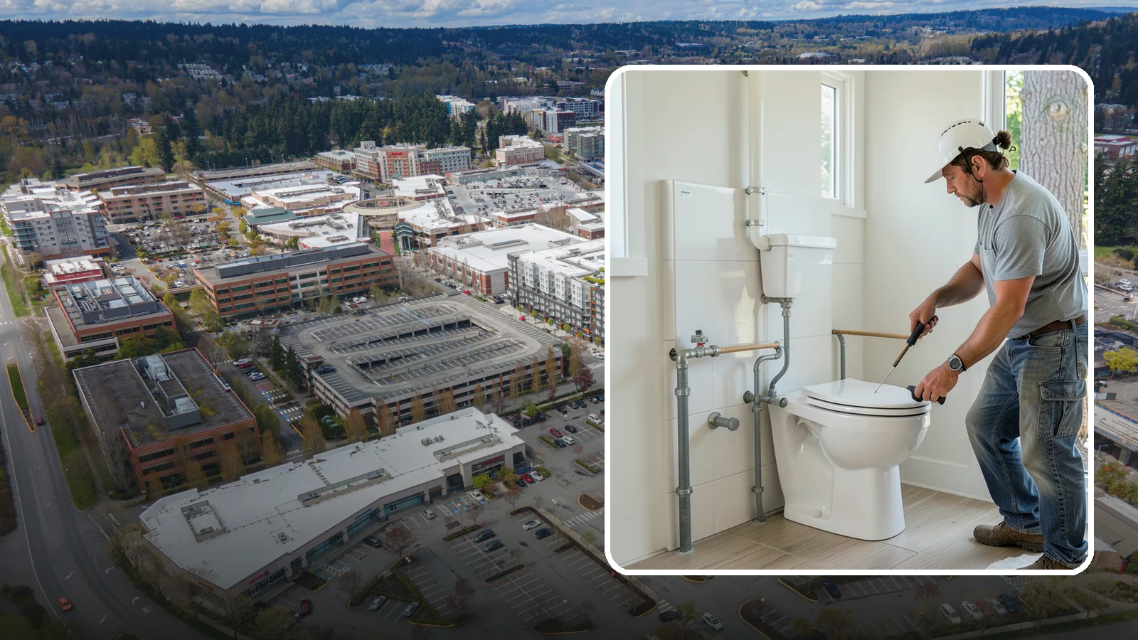 Toilet Installation in Redmond, King County, WA - A toilet installation sets a new, efficient fixture with a secure, leak-free seal.