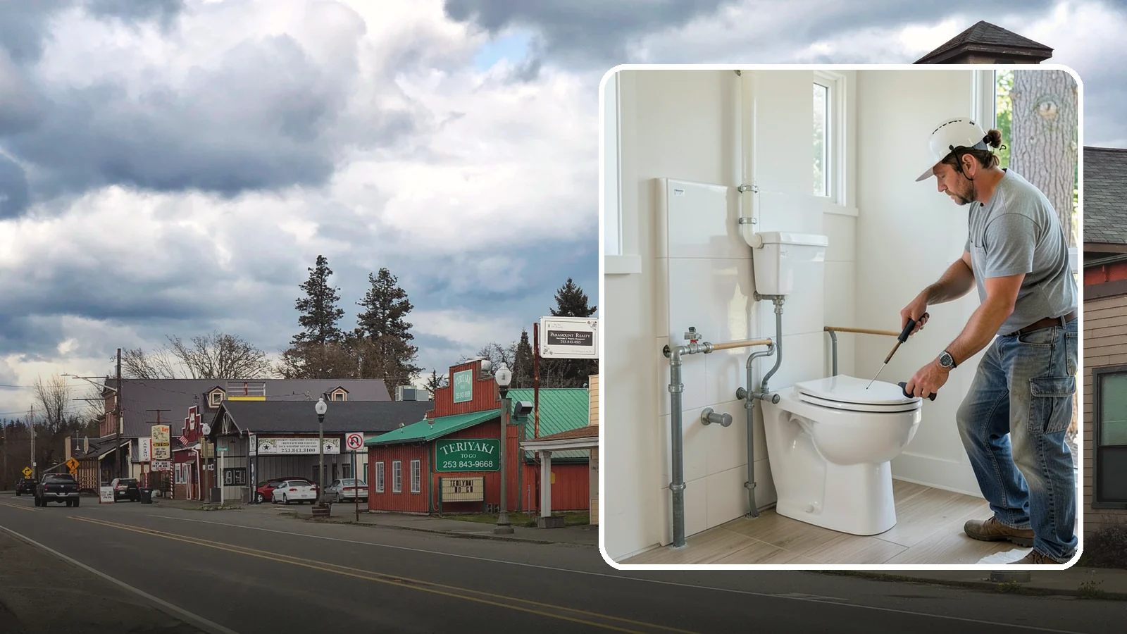 Toilet Installation in Roy, Pierce County, WA - A toilet installation sets a new, efficient fixture with a secure, leak-free seal.