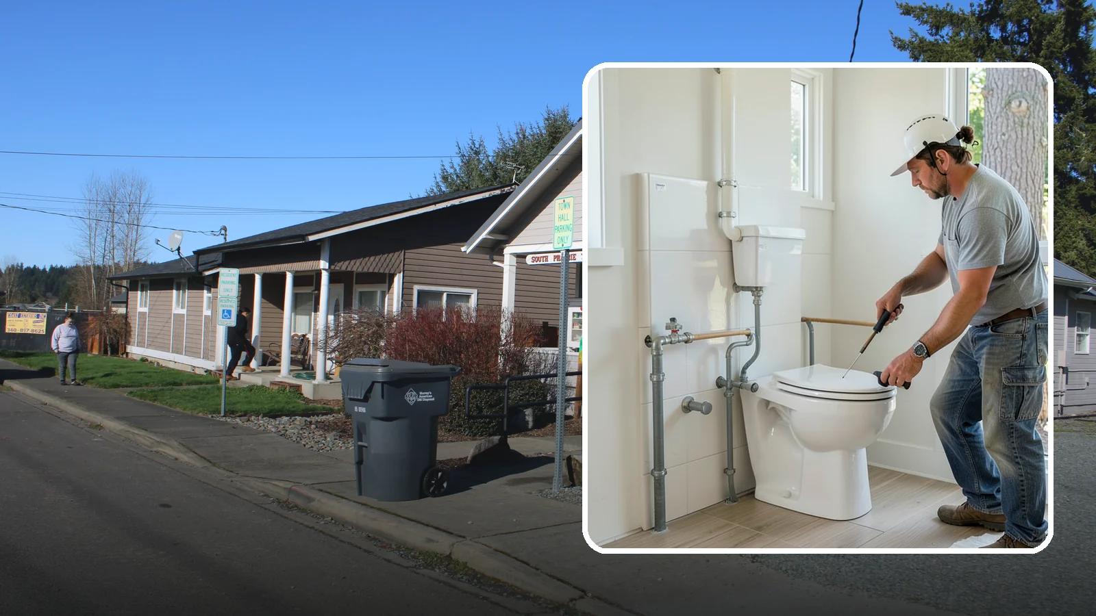 Toilet Installation in South Prairie, Pierce County, WA - A toilet installation sets a new, efficient fixture with a secure, leak-free seal.