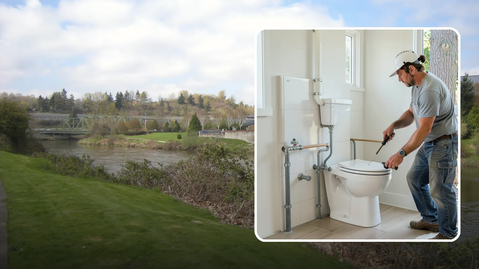 Toilet Installation in Tukwila, King County, WA - A toilet installation sets a new, efficient fixture with a secure, leak-free seal.