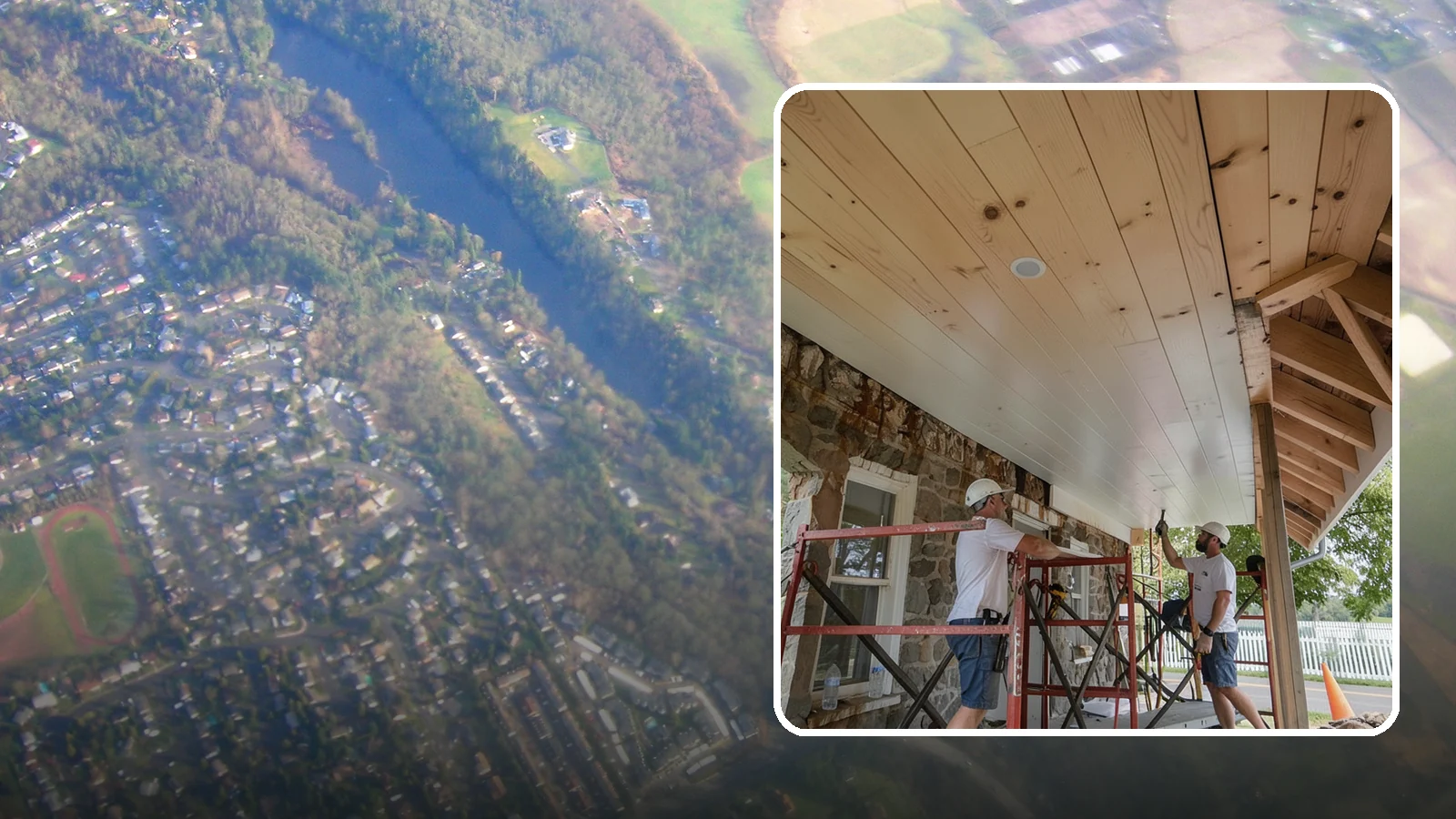 Tongue-and-Groove Ceiling in Algona, King County, WA - Warm tongue-and-groove ceiling installation that transforms plain overhead space into a striking wood feature.