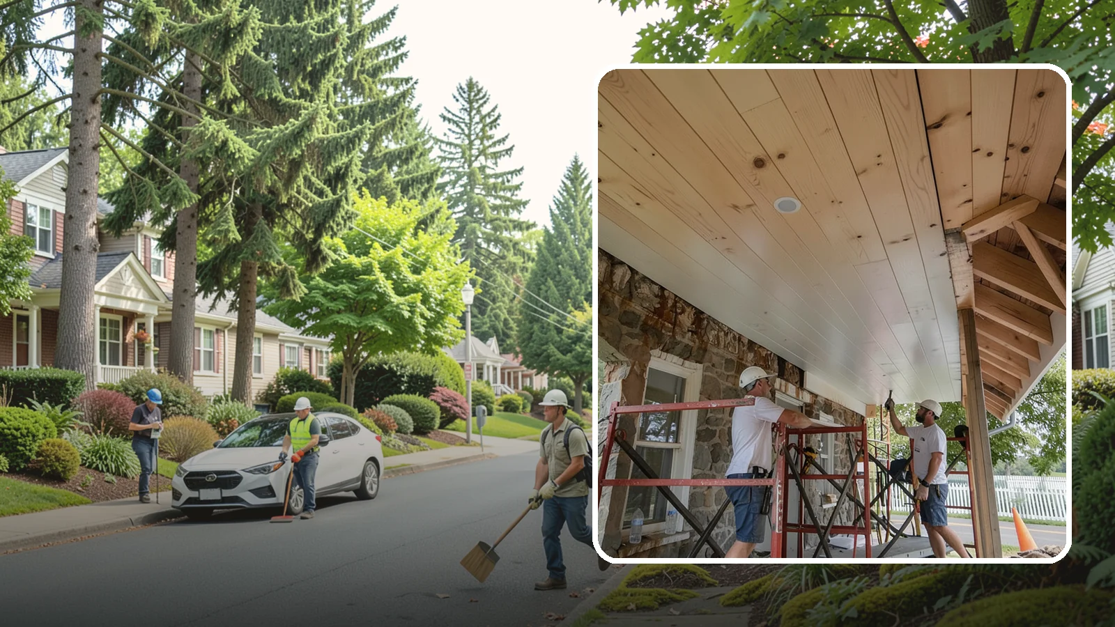 Tongue-and-Groove Ceiling in Beaux Arts Village, King County, WA - Warm tongue-and-groove ceiling installation that transforms plain overhead space into a striking wood feature.