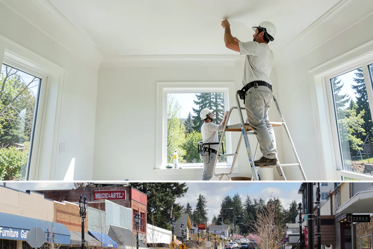 Tongue-and-Groove Ceiling in Bothell, King County, WA - Interior ceiling work runs on schedule year-round, making the rainy PNW months an ideal time for this cozy upgrade.