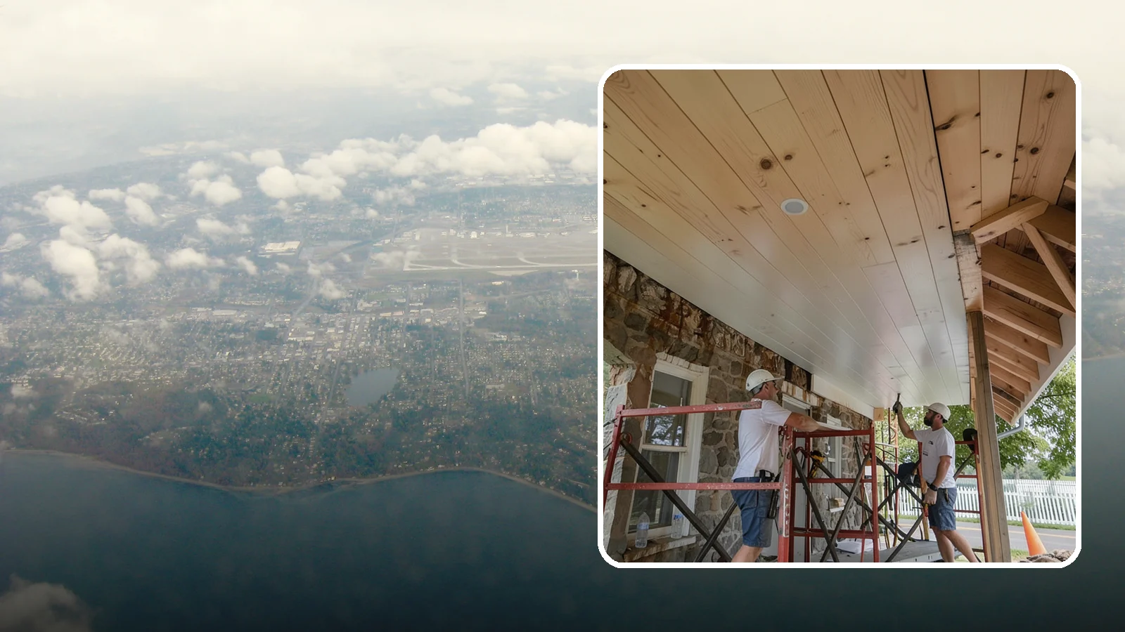 Tongue-and-Groove Ceiling in Burien, King County, WA - Warm tongue-and-groove ceiling installation that transforms plain overhead space into a striking wood feature.
