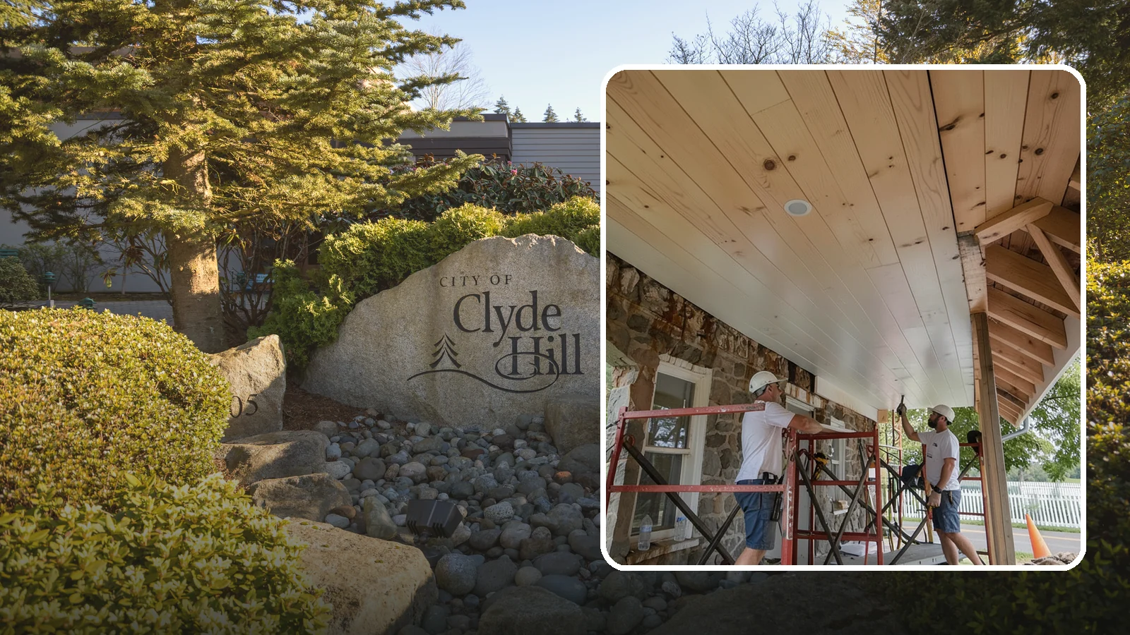Tongue-and-Groove Ceiling in Clyde Hill, King County, WA - Warm tongue-and-groove ceiling installation that transforms plain overhead space into a striking wood feature.