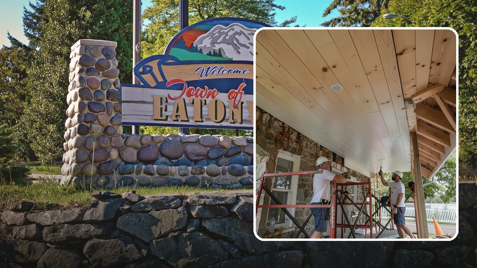 Tongue-and-Groove Ceiling in Eatonville, Pierce County, WA - Warm tongue-and-groove ceiling installation that transforms plain overhead space into a striking wood feature.