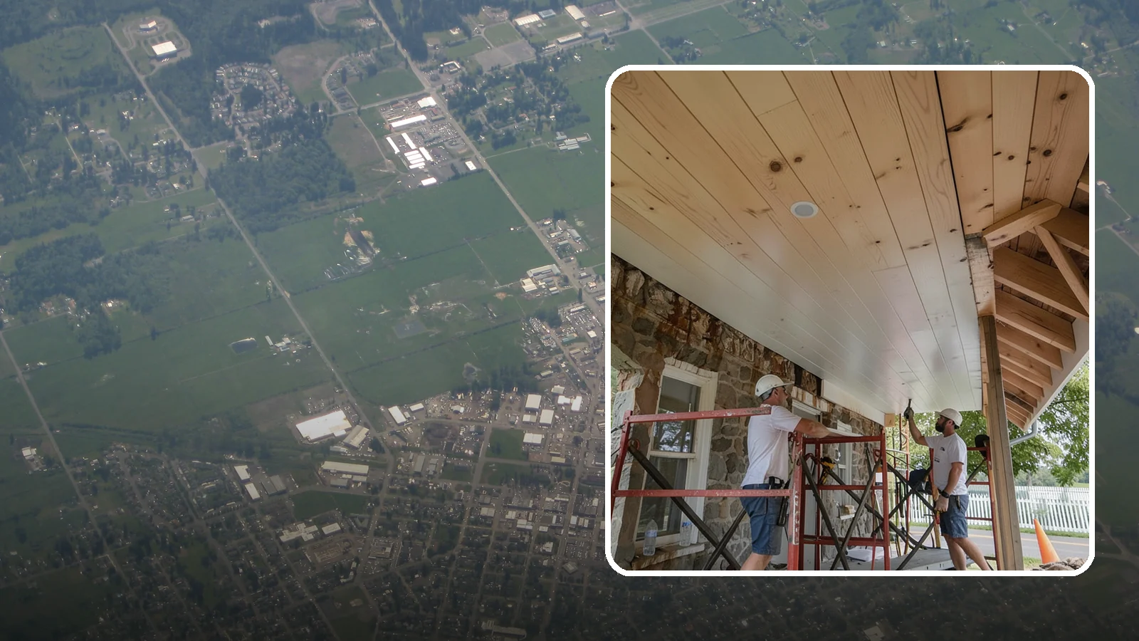 Tongue-and-Groove Ceiling in Enumclaw, King County, WA - Warm tongue-and-groove ceiling installation that transforms plain overhead space into a striking wood feature.