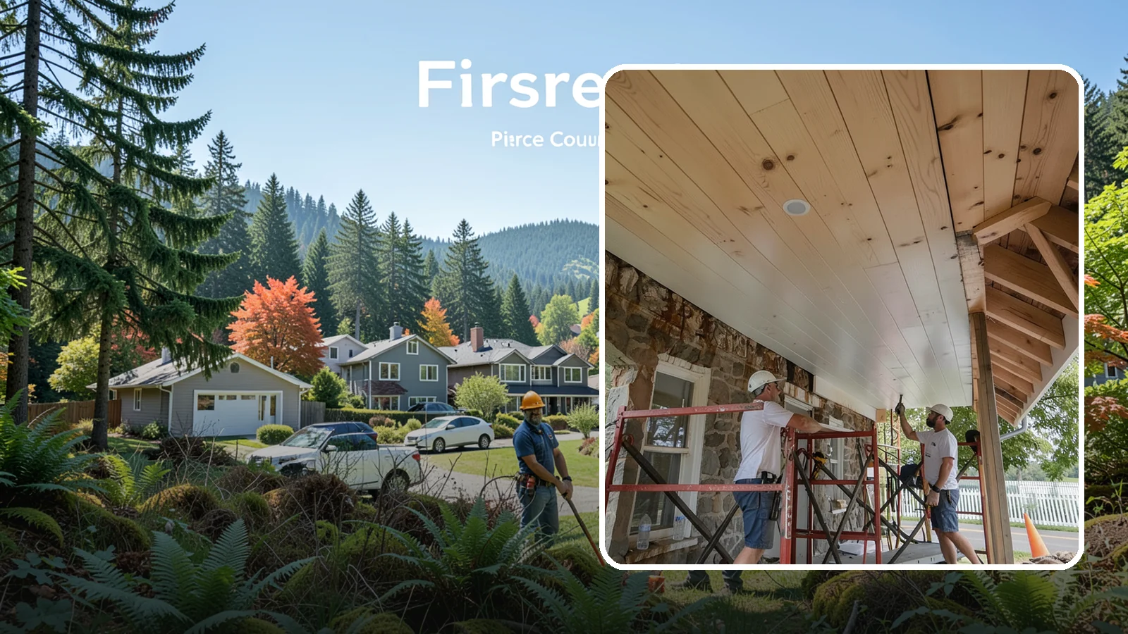 Tongue-and-Groove Ceiling in Fircrest, Pierce County, WA - Warm tongue-and-groove ceiling installation that transforms plain overhead space into a striking wood feature.