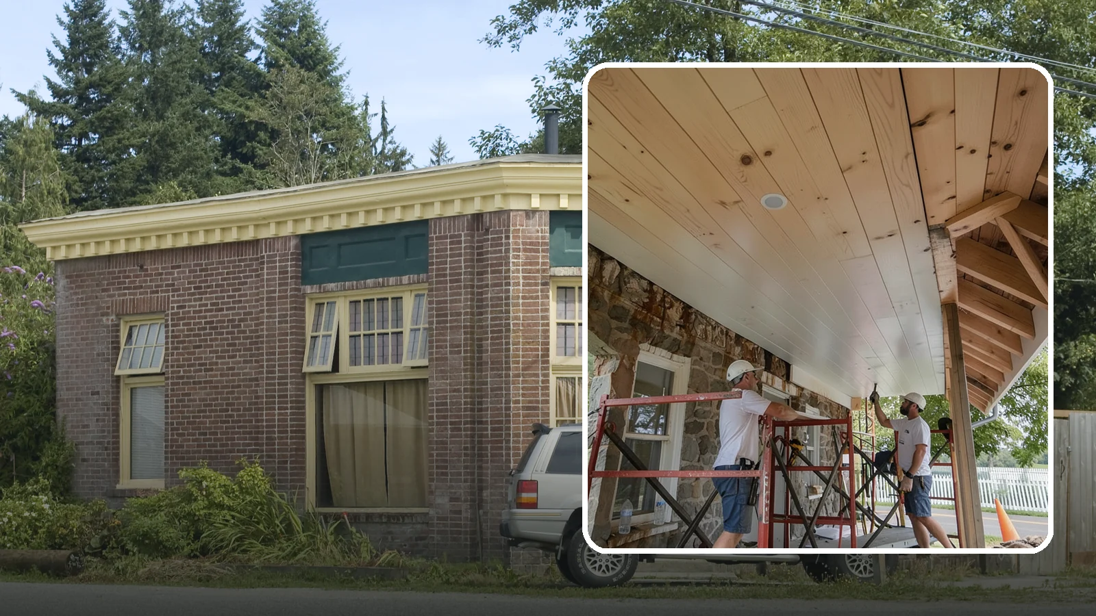 Tongue-and-Groove Ceiling in Hamilton, Skagit County, WA - Warm tongue-and-groove ceiling installation that transforms plain overhead space into a striking wood feature.