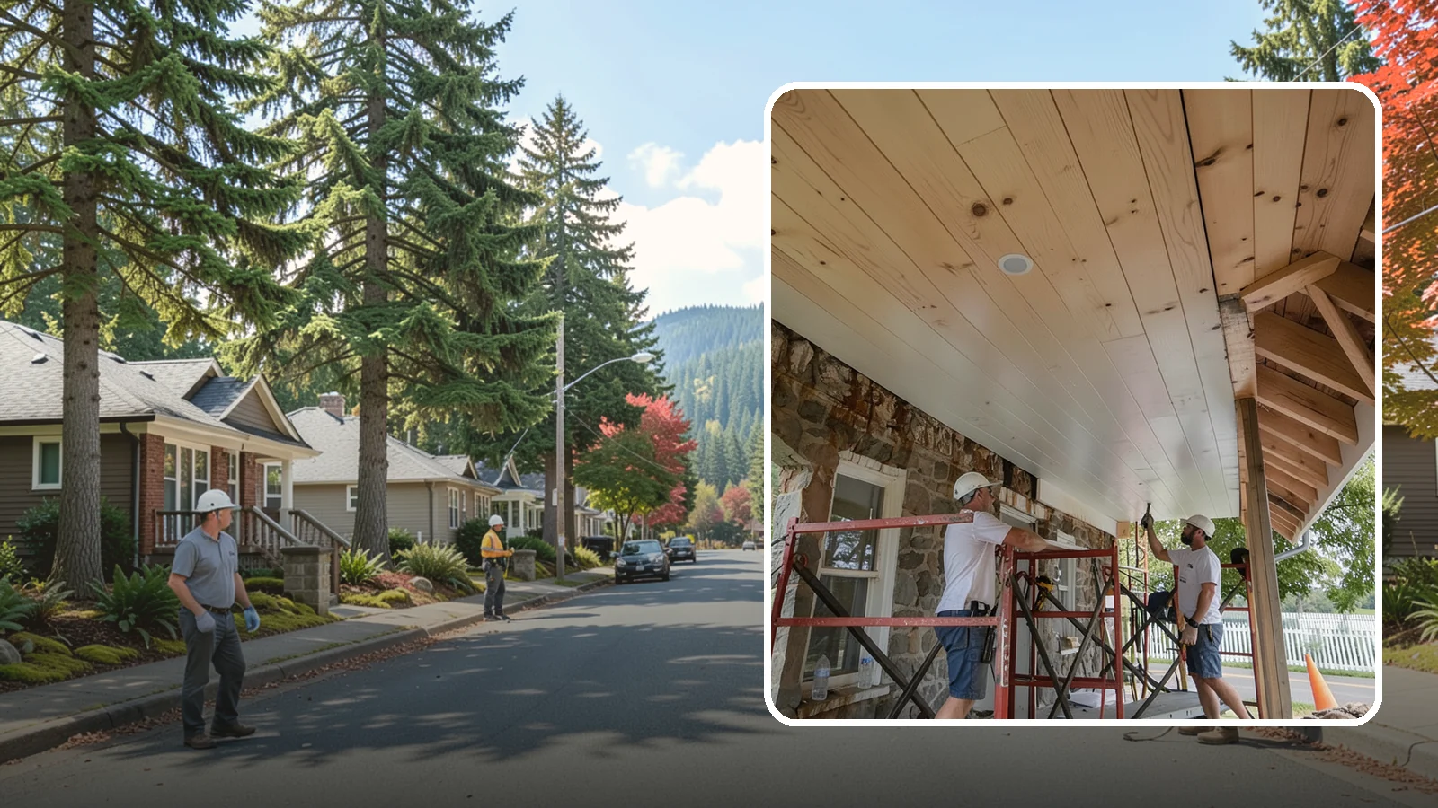Tongue-and-Groove Ceiling in Hunts Point, King County, WA - Warm tongue-and-groove ceiling installation that transforms plain overhead space into a striking wood feature.