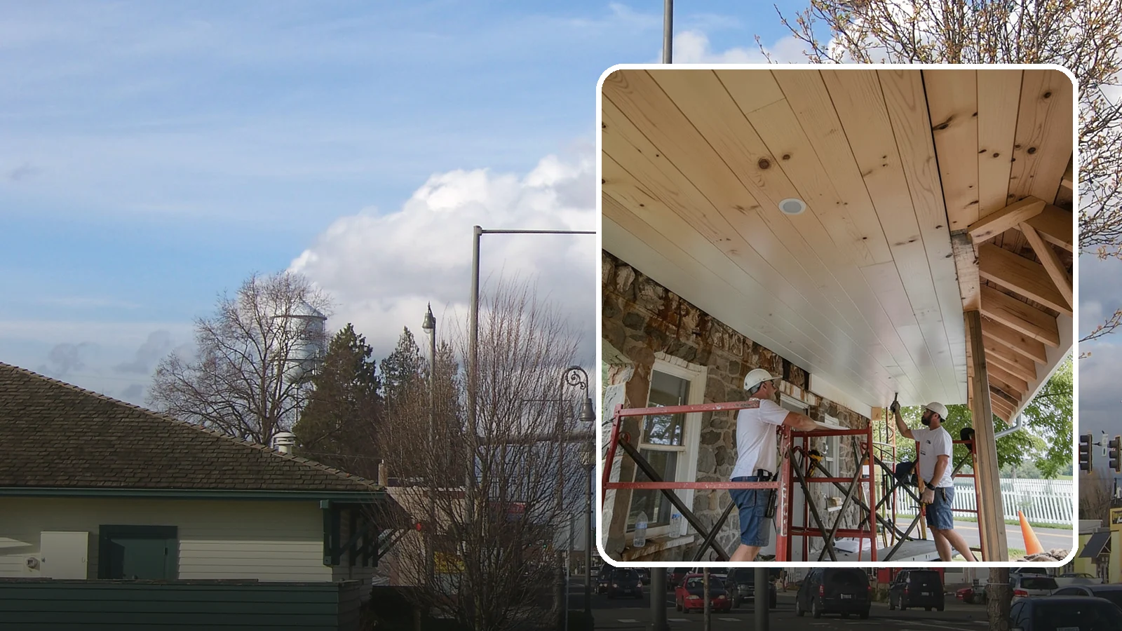 Tongue-and-Groove Ceiling in Marysville, Snohomish County, WA - Warm tongue-and-groove ceiling installation that transforms plain overhead space into a striking wood feature.
