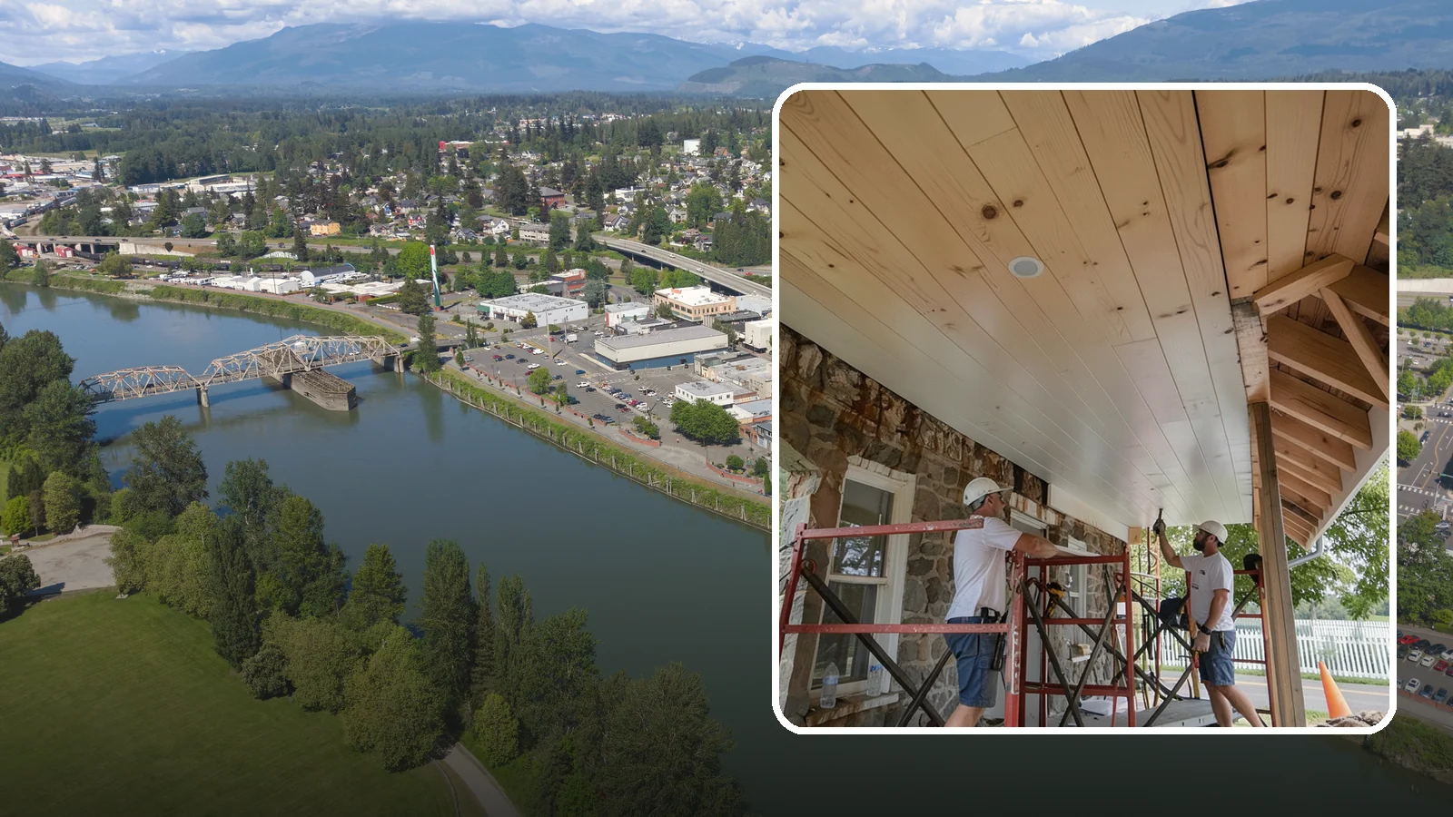 Tongue-and-Groove Ceiling in Mount Vernon, Skagit County, WA - Warm tongue-and-groove ceiling installation that transforms plain overhead space into a striking wood feature.