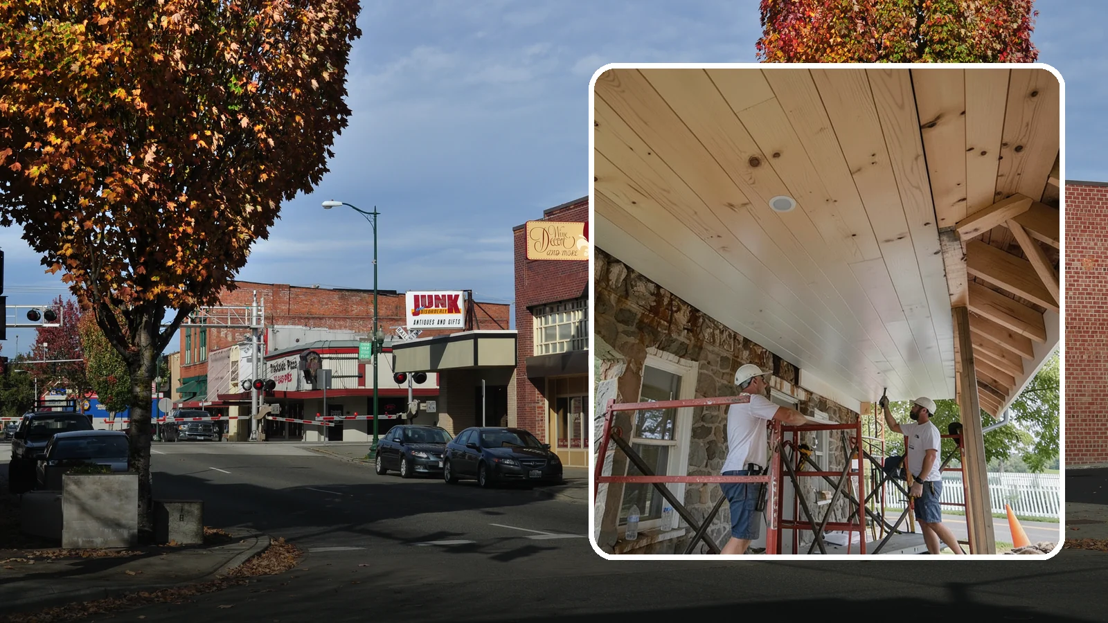 Tongue-and-Groove Ceiling in Puyallup, Pierce County, WA - Warm tongue-and-groove ceiling installation that transforms plain overhead space into a striking wood feature.