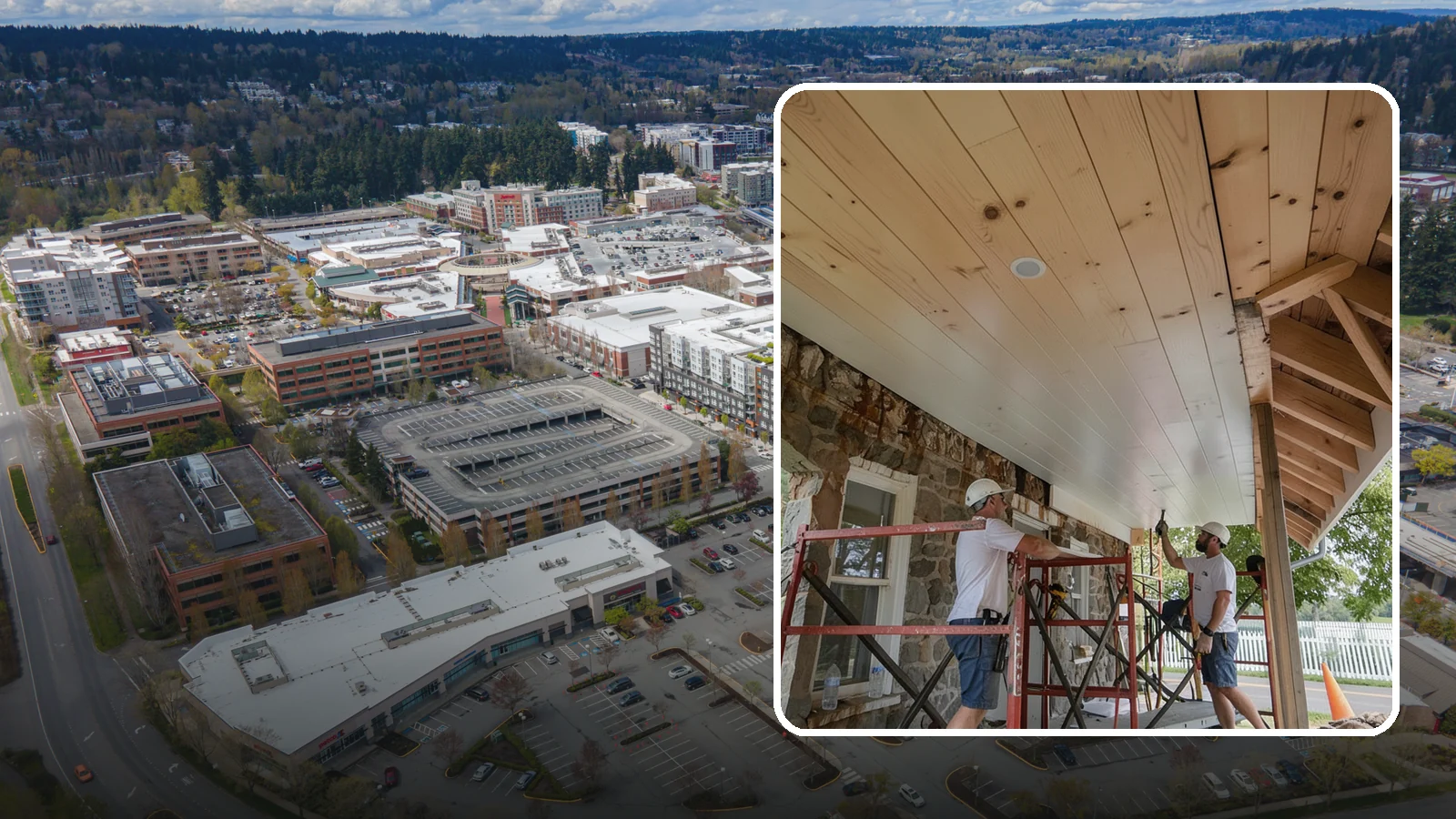 Tongue-and-Groove Ceiling in Redmond, King County, WA - Warm tongue-and-groove ceiling installation that transforms plain overhead space into a striking wood feature.