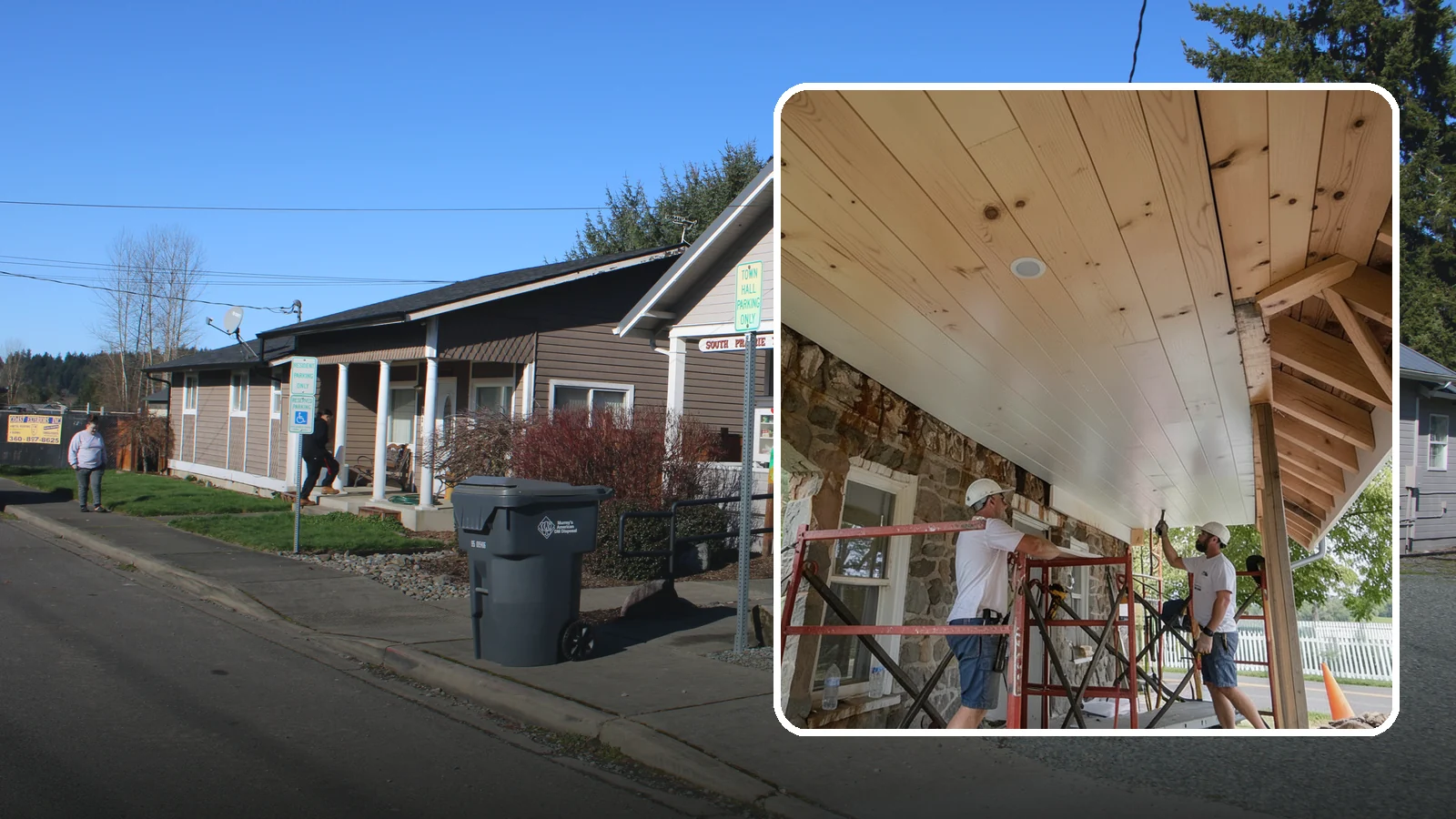 Tongue-and-Groove Ceiling in South Prairie, Pierce County, WA - Warm tongue-and-groove ceiling installation that transforms plain overhead space into a striking wood feature.