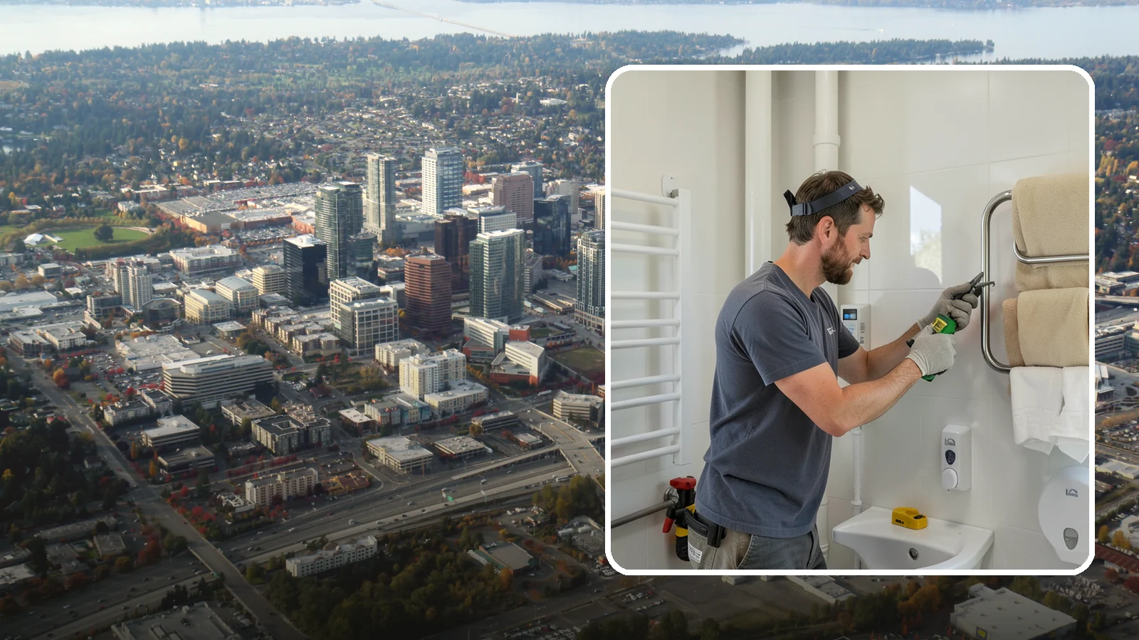 Towel Warmer Installation in Bellevue, King County, WA - A towel warmer installation adds a heated rack that keeps towels cozy and dry.