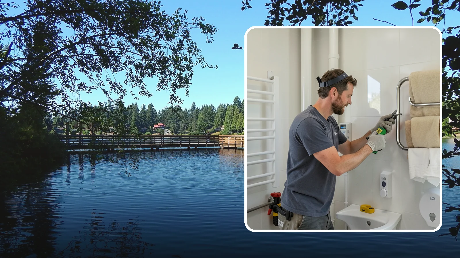Towel Warmer Installation in Federal Way, King County, WA - A towel warmer installation adds a heated rack that keeps towels cozy and dry.
