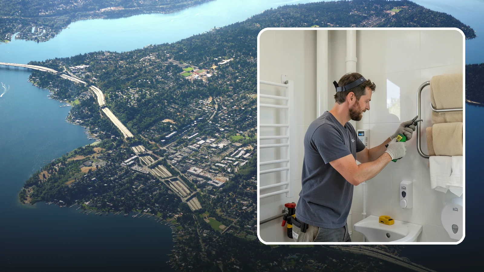 Towel Warmer Installation in Mercer Island, King County, WA - A towel warmer installation adds a heated rack that keeps towels cozy and dry.