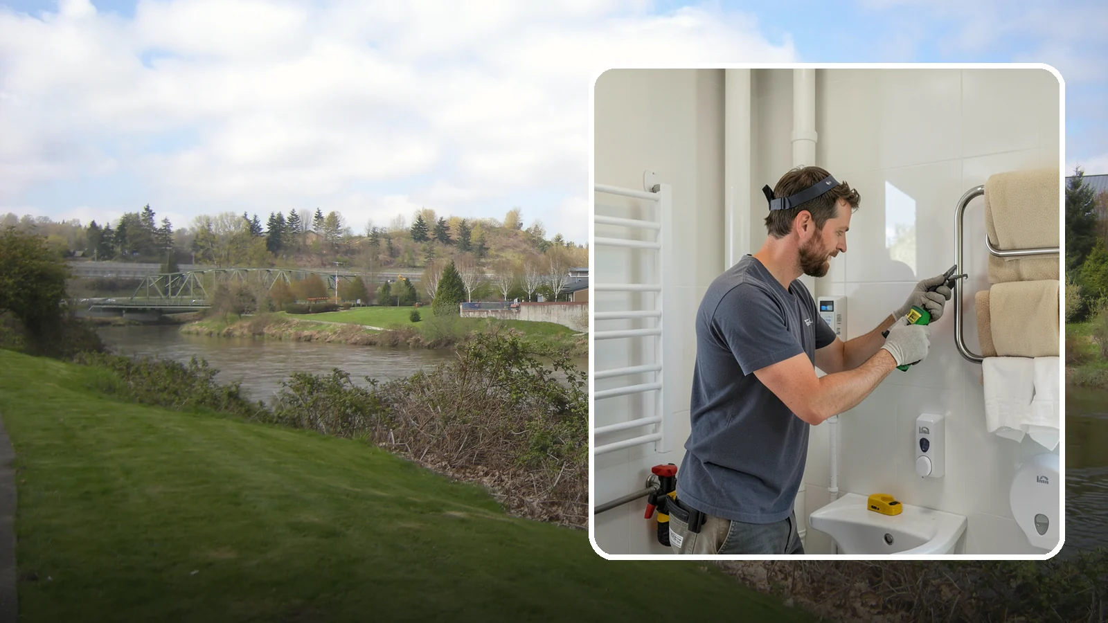 Towel Warmer Installation in Tukwila, King County, WA - A towel warmer installation adds a heated rack that keeps towels cozy and dry.