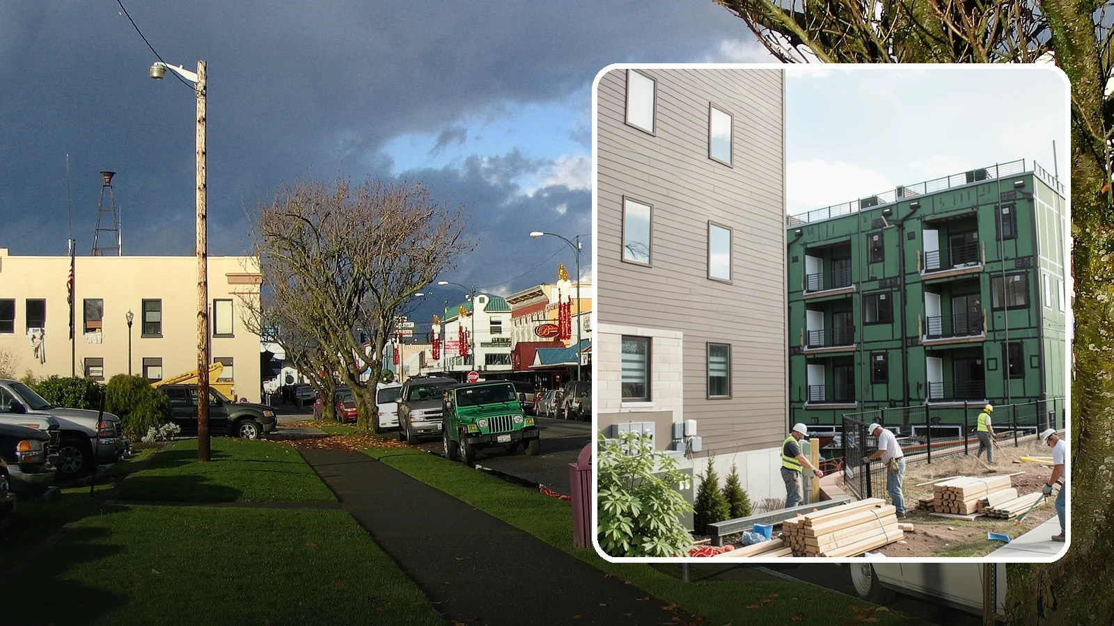 Townhome Construction in Arlington, Snohomish County, WA - Multi-unit attached townhomes designed for efficient urban and suburban infill.