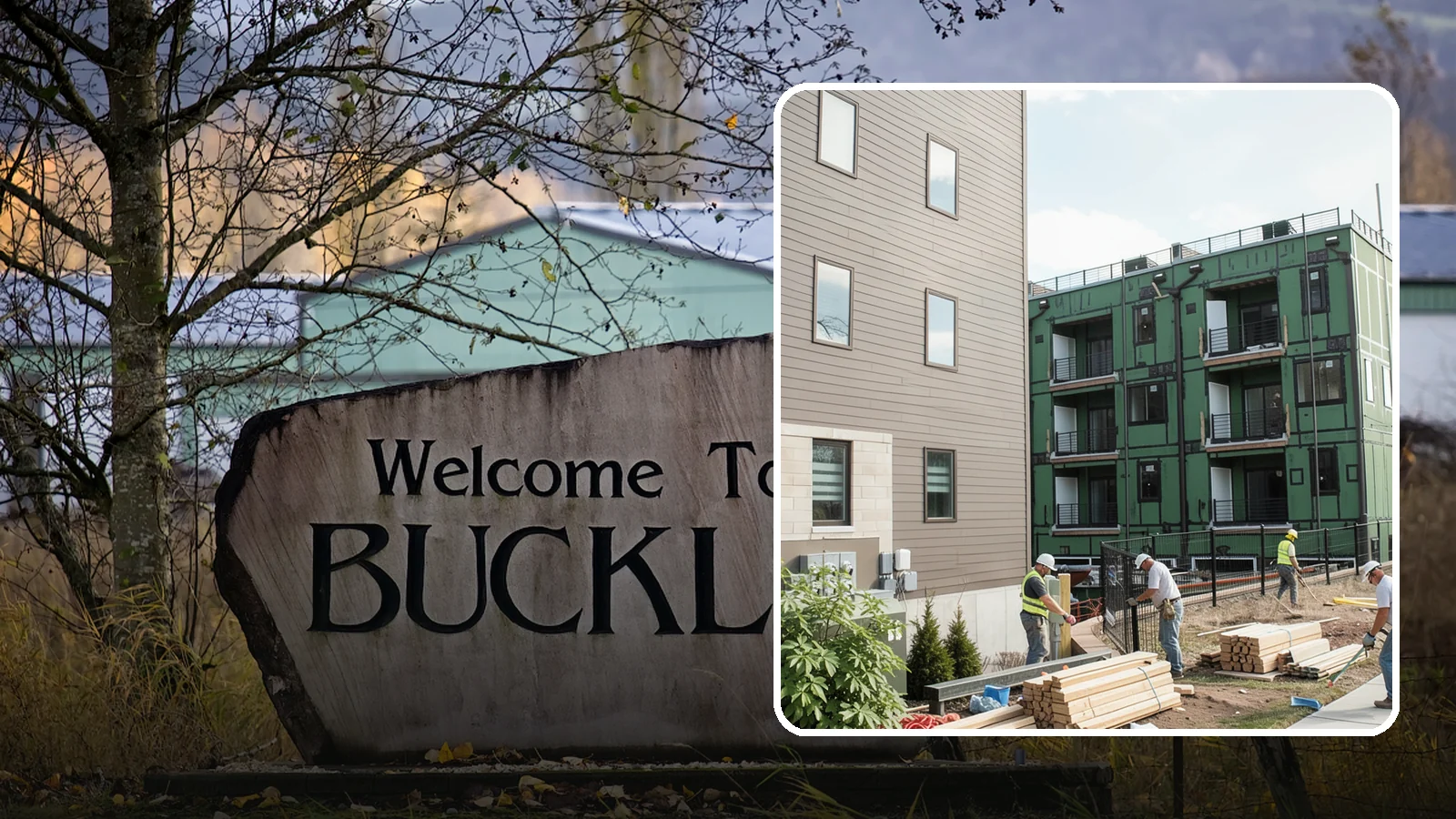 Townhome Construction in Buckley, Pierce County, WA - Multi-unit attached townhomes designed for efficient urban and suburban infill.