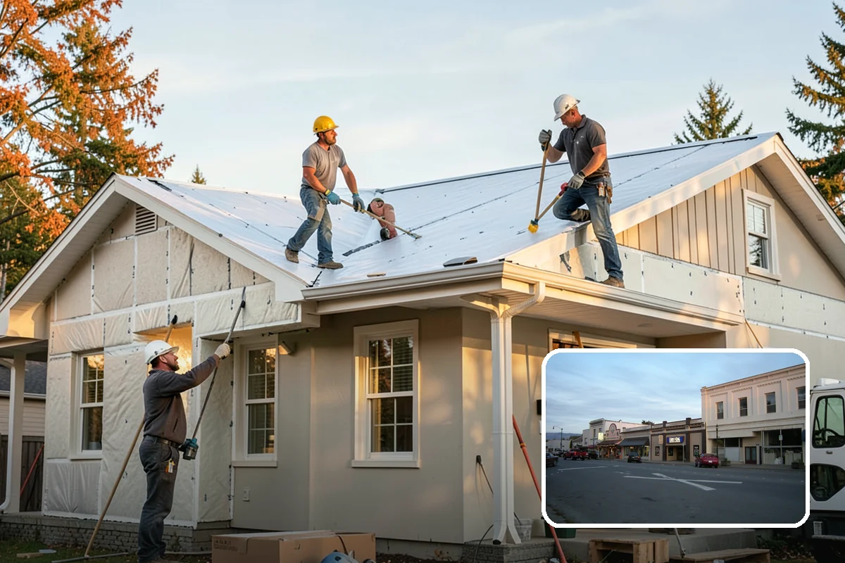 Townhome Construction in Burlington, Skagit County, WA - Efficient land use for infill development
