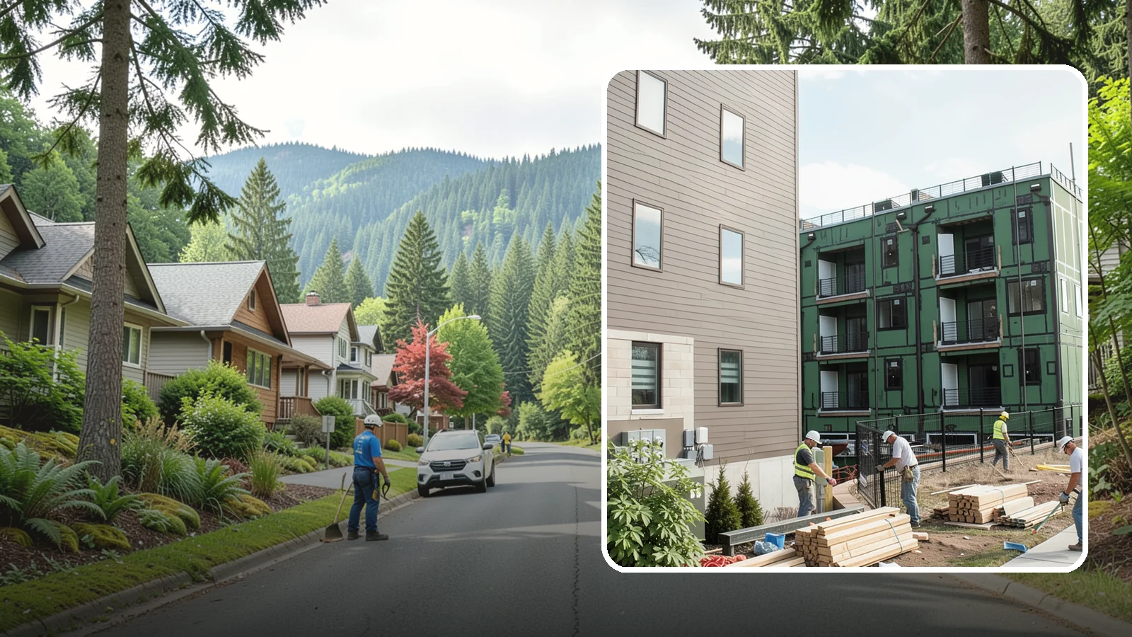 Townhome Construction in Darrington, Snohomish County, WA - Multi-unit attached townhomes designed for efficient urban and suburban infill.