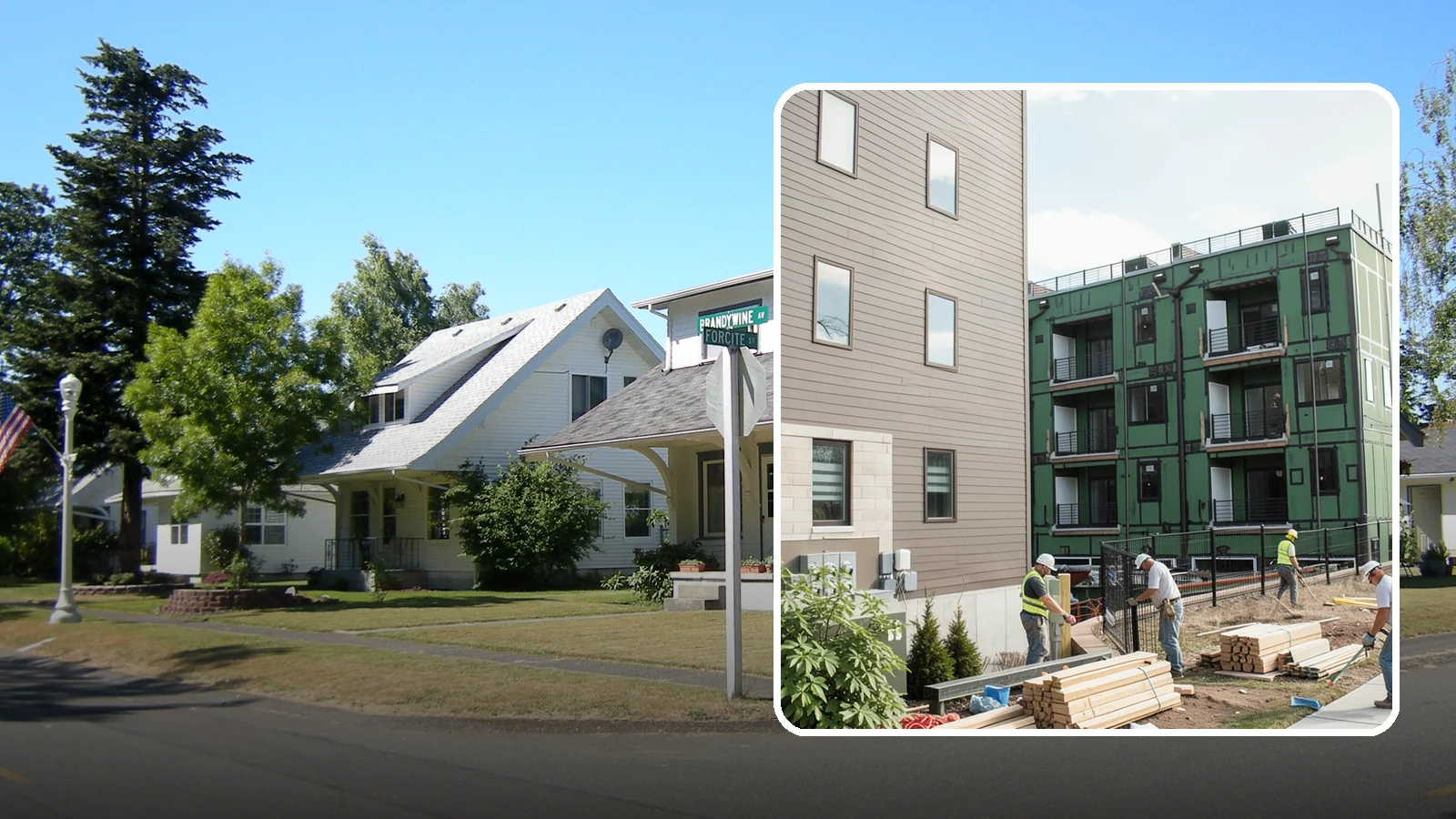 Townhome Construction in DuPont, Pierce County, WA - Multi-unit attached townhomes designed for efficient urban and suburban infill.