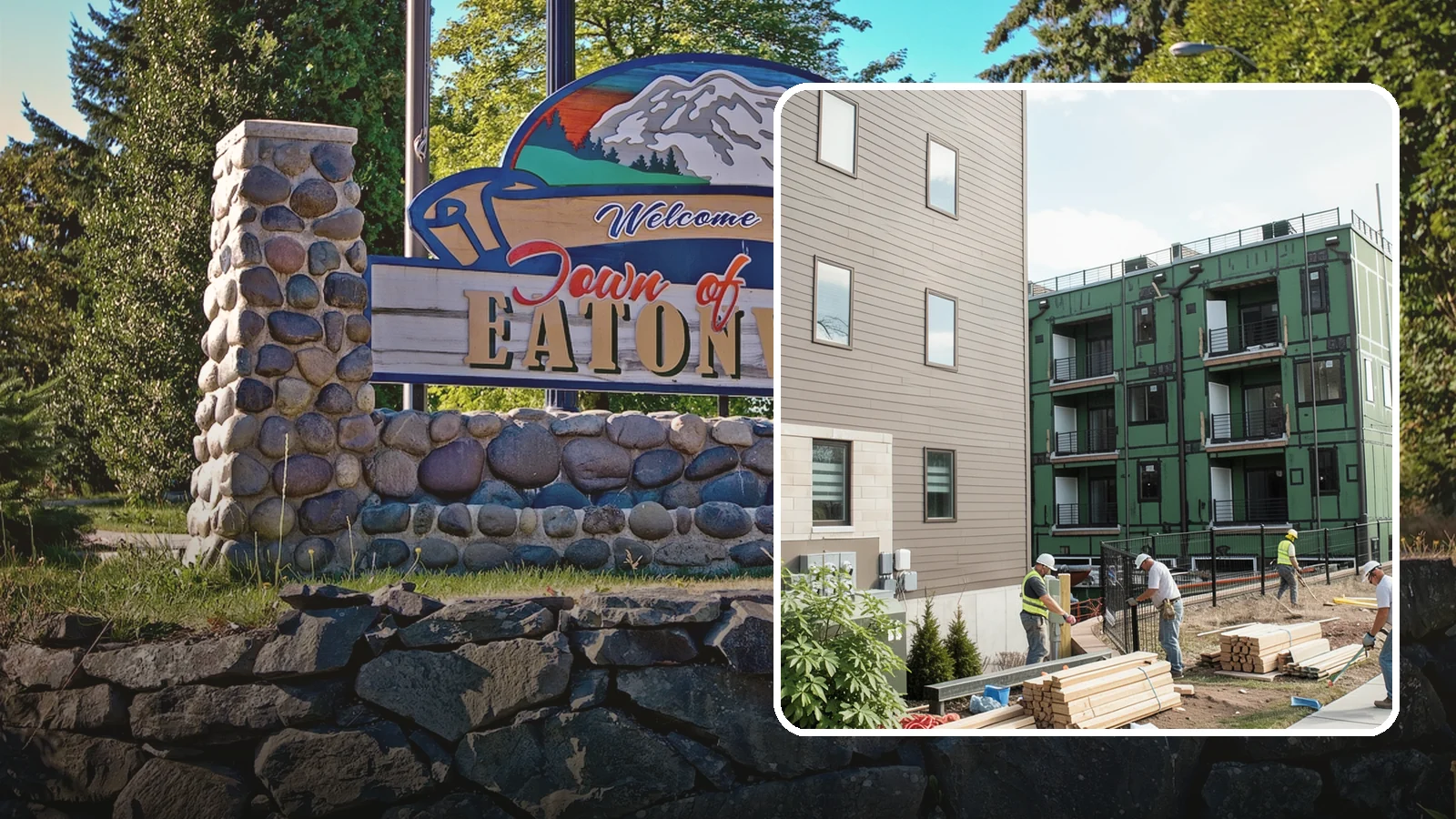 Townhome Construction in Eatonville, Pierce County, WA - Multi-unit attached townhomes designed for efficient urban and suburban infill.