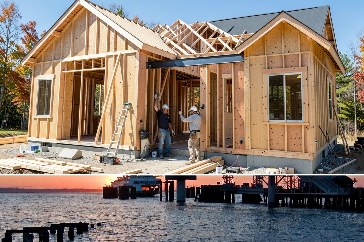 Townhome Construction in Edmonds, Snohomish County, WA - Foundation and framing for the row are scheduled through summer so each unit is dried-in ahead of winter weather.