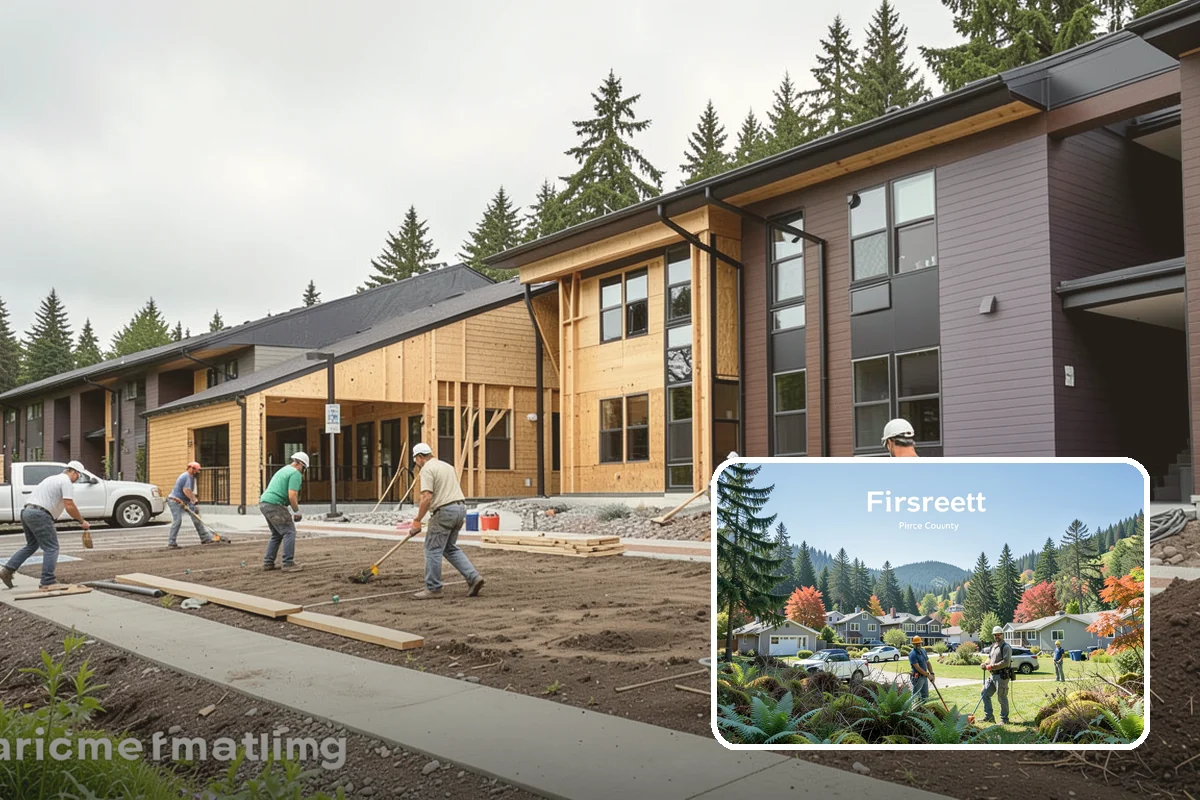 Townhome Construction in Fircrest, Pierce County, WA - Efficient land use for infill development