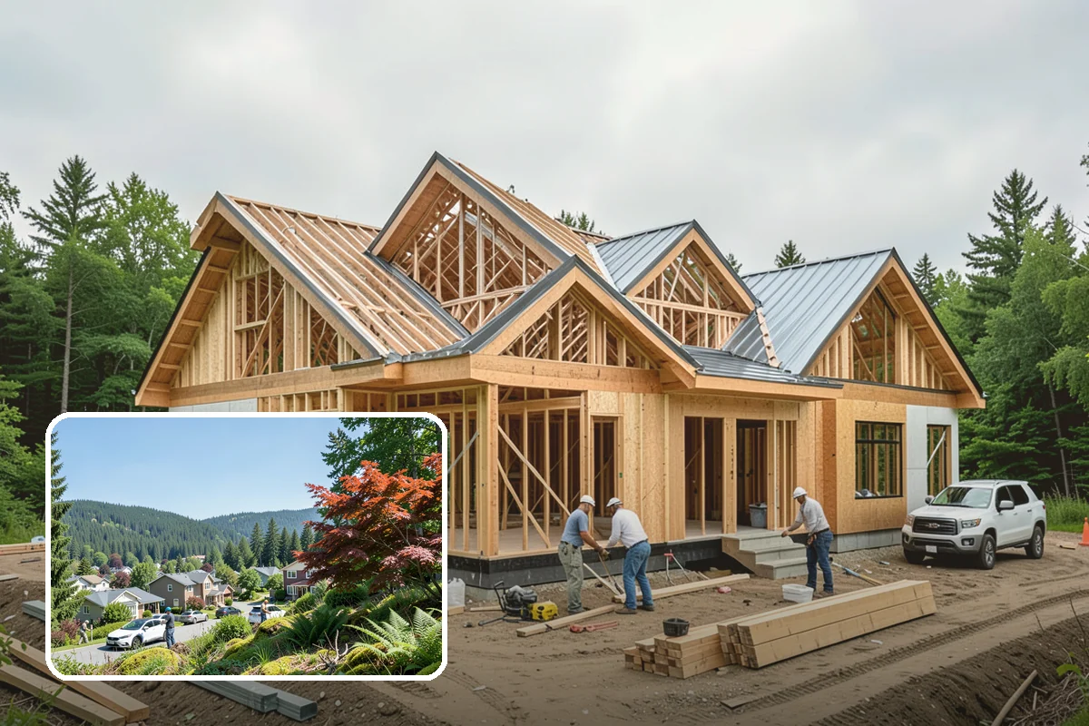 Townhome Construction in Index, Snohomish County, WA - Efficient land use for infill development