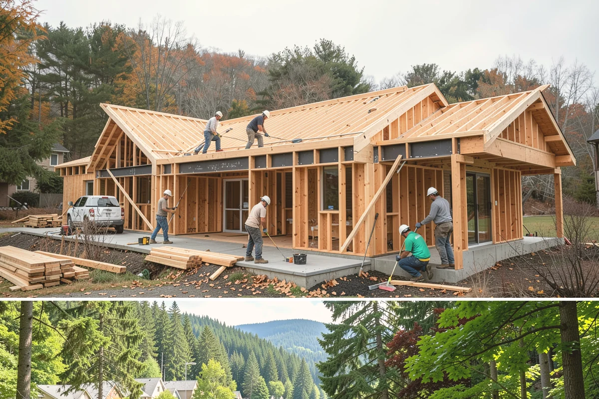 Townhome Construction in Lake Forest Park, King County, WA - Foundation and framing for the row are scheduled through summer so each unit is dried-in ahead of winter weather.