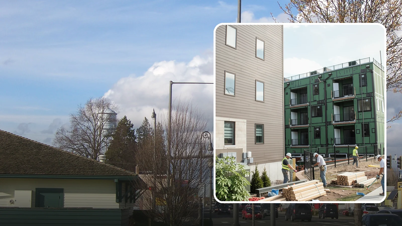 Townhome Construction in Marysville, Snohomish County, WA - Multi-unit attached townhomes designed for efficient urban and suburban infill.