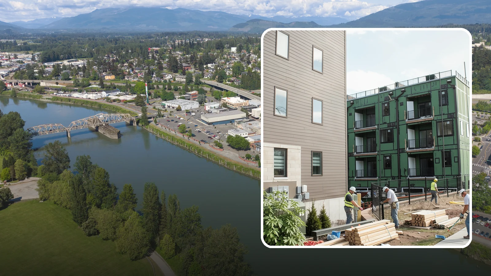 Townhome Construction in Mount Vernon, Skagit County, WA - Multi-unit attached townhomes designed for efficient urban and suburban infill.