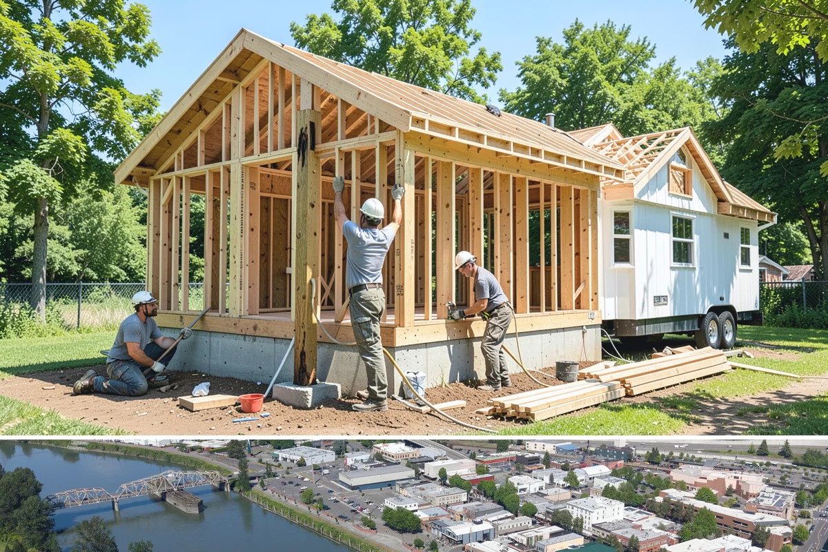 Townhome Construction in Mount Vernon, Skagit County, WA - Foundation and framing for the row are scheduled through summer so each unit is dried-in ahead of winter weather.