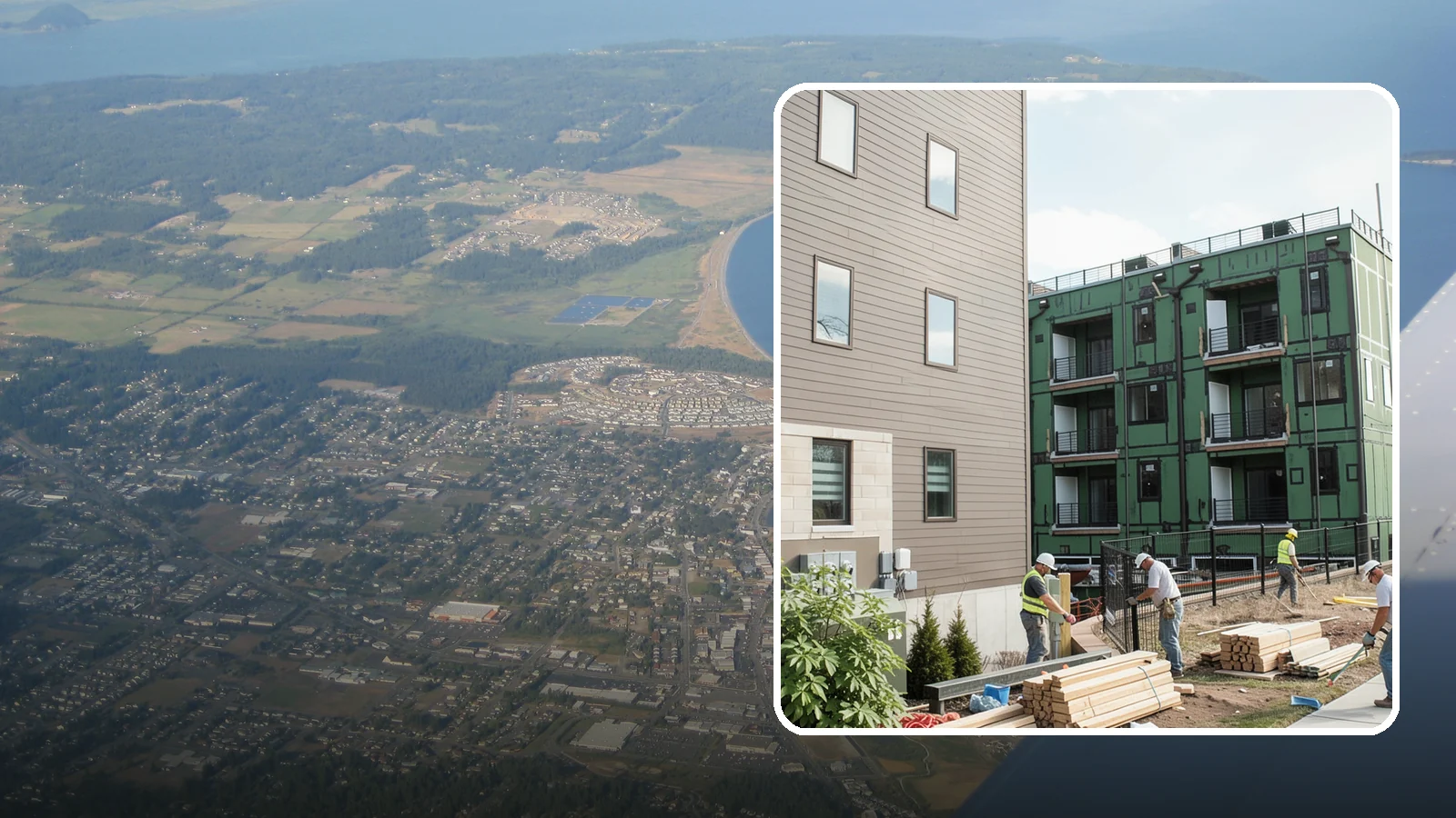 Townhome Construction in Oak Harbor, Island County, WA - Multi-unit attached townhomes designed for efficient urban and suburban infill.