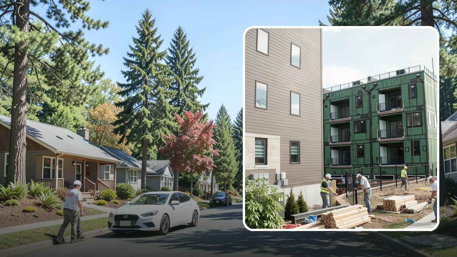 Townhome Construction in Orting, Pierce County, WA - Multi-unit attached townhomes designed for efficient urban and suburban infill.