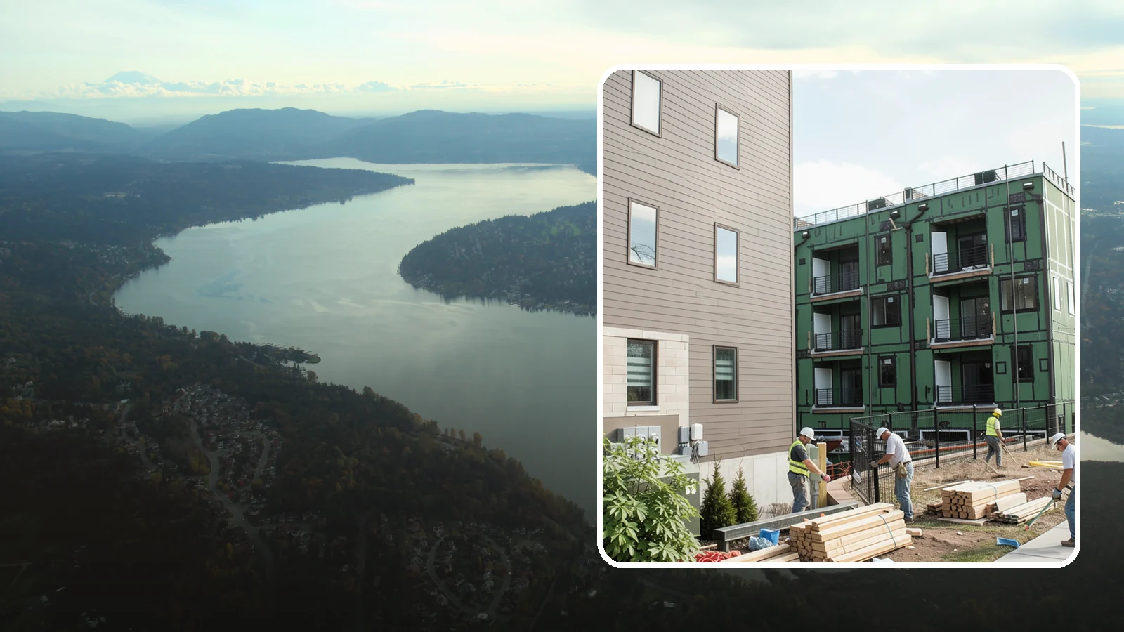 Townhome Construction in Sammamish, King County, WA - Multi-unit attached townhomes designed for efficient urban and suburban infill.
